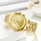 24k Gold Brass Wrist Watch , Quartz Japan Movt Womens Watch Water Resistant