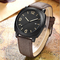 3ATM Style Quartz Stainless Steel Watch Japan Movement Genuine Leather Band